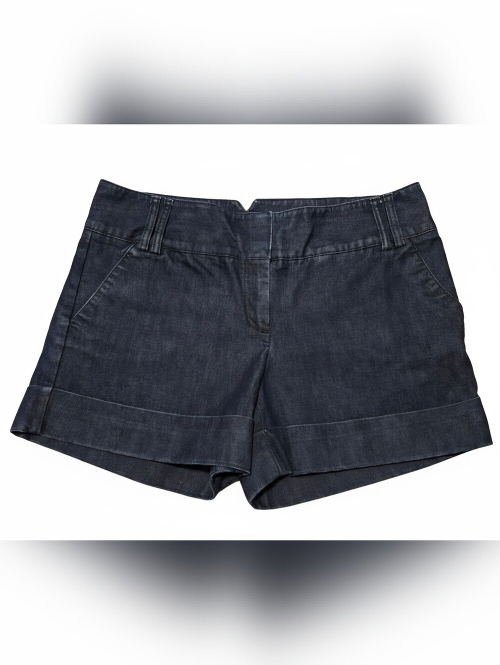 EXPRESS Dark Wash Cuffed Denim Trouser Shorts Size 6